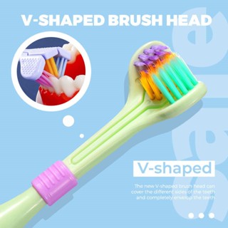 Tiktok แปรงสีฟัน 3D สามด้าน ขนแปรงนุ่มพิเศษ สําหรับผู้ใหญ่ 1 ชิ้น Toothbrushes