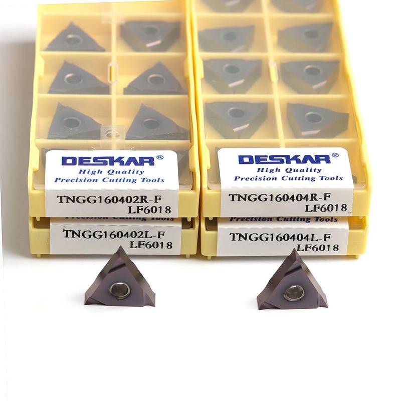 เดสคาร์ TNGG 10 ชิ้น160402 Tngg160404 L-f R-F LF6018 เม็ดมีดกลึงคาร์บอน CNC ของแท้ 100% สําหรับเครื่องกลึง สเตนเลส