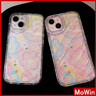 Mowin - เข้ากันได้สำหรับ เคสไอโฟน เคสไอโฟน11 เคส iphone 11 กรณีระลอกน้ำโปร่งใสเคสนุ่มป้องกันการกระแทกดอกไม้สีชมพูเรียบง่ายเข้ากันได้กับ iPhone 13 PRO MAX 12 PRO MAX 11 XR XS 7Plus 8 PLUS