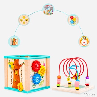 [Viocee] ของเล่นลูกบาศก์มอนเตสซอรี่ เพื่อการเรียนรู้ สําหรับเด็ก 5 in 1 1 ปี