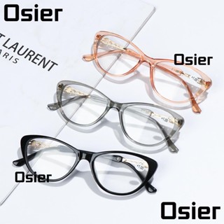 Osier1 +1.0~+4.0 แว่นตาอ่านหนังสือ สายตาสั้น ทรงตาแมว สีใส สําหรับผู้ชาย และผู้หญิง