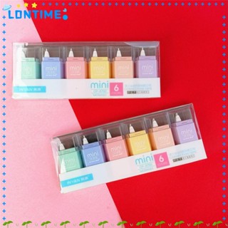 Lontime เทปลบคําผิด พลาสติก สีขาว สําหรับสํานักงาน 6 ชิ้น