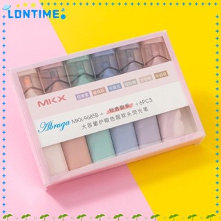 Lontime ปากกามาร์กเกอร์ไฮไลท์ แบบพลาสติก 118*28 มม. 6 ชิ้น