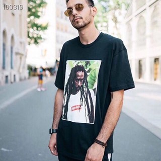 เสื้อยืดแขนสั้น พิมพ์ลายนักร้อง Supreme-Buju Banton Reggae Rap อเนกประสงค์ สําหรับผู้ชาย และผู้หญิง