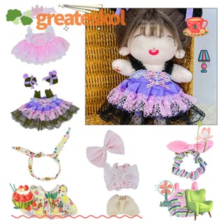 Greateskol ชุดเสื้อผ้าตุ๊กตา กระโปรงสั้น ผ้าฝ้าย น่ารัก 20 ซม. แบบเปลี่ยน DIY