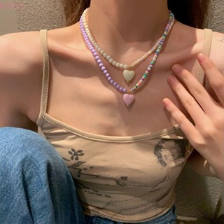 Koryes สร้อยคอโซ่ โลหะผสม สีรุ้ง สไตล์เกาหลี ของขวัญ สําหรับผู้หญิง Y2K
