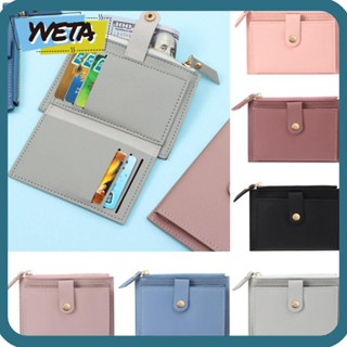 Yveta กระเป๋าสตางค์ กระเป๋าใส่เหรียญ ขนาดเล็ก สีพื้น น่ารัก สําหรับผู้หญิง