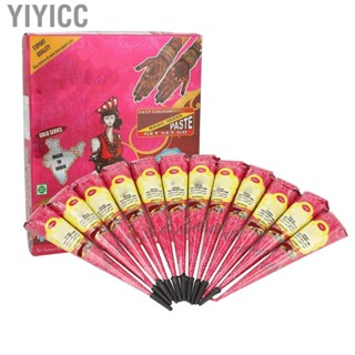 Yiyicc Hand Tattoo  Cone  12pcs Rose Red Temporary Set Easy To Clean Quick Coloring for Body Art Painting