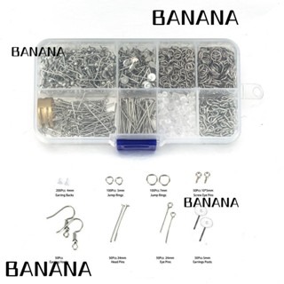 Banana1 ชุดต่างหูสตั๊ด ซิลิโคน สีเงิน DIY 1300 ชิ้น