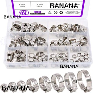 Banana1 แคลมป์หนีบท่อ สเตนเลส 304 8 ขนาด สําหรับบ้าน 120 ชิ้น