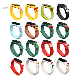 Ch*【พร้อมส่ง】สายรัดข้อมือ ลายการ์ตูนคริสต์มาส ปรับได้ สําหรับ Mi Smart Watch 3 5 4 6 Band