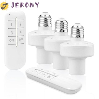 Jeromy ฐานโคมไฟ LED ไร้สาย ระยะไกล 20 เมตร สําหรับหลอดไฟ LED ในครัวเรือน รีโมตคอนโทรล สวิตช์ตั้งเวลา