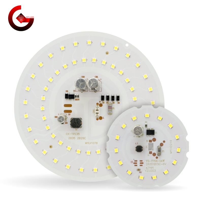 Got Liang ชิปหลอดไฟ LED ทรงกลม 2835SMD DOB AC 220V สําหรับ 55W 45W 38W 28W 18W 14W 10W 5W