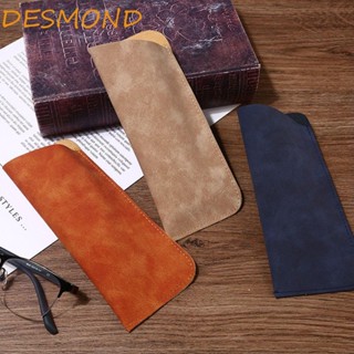 Desmond กระเป๋าใส่แว่นตา หนัง PU ทรงสี่เหลี่ยมผืนผ้ากํามะหยี่ ขนาดเล็ก แบบพกพา สีพื้น เรียบง่าย