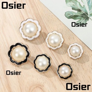 Osier1 กระดุมพลาสติก ประดับไข่มุก สําหรับเย็บผ้า DIY 10 ชิ้น