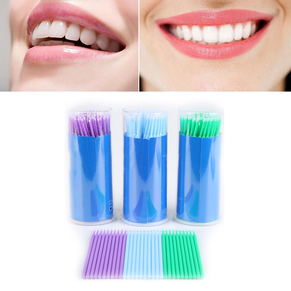 แปรงสีฟันไมโคร แบบใช้แล้วทิ้ง สําหรับทันตกรรม จํานวน 100 ชิ้น
