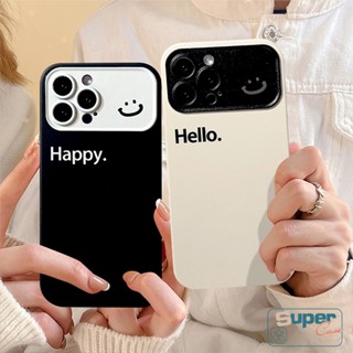 เคสโทรศัพท์มือถือ TPU นิ่ม ปิดด้านหลัง ลายหน้ายิ้ม สําหรับ IPhone 7Plus 8Plus 11 12 14 15 13 Pro Max XR X XS Max 6 6s 7 8 Plus 15 Plus SE 2020