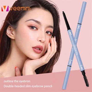 6 สี Bobeini สามเหลี่ยมขนาดเล็กดินสอเขียนคิ้วกันน้ำและ Anti-sweat นักเรียนยาวนานไม่ง่ายที่จะ Decolorize Double-headed veemm