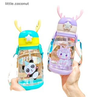 [little.coconut] ขวดน้ําดื่ม กันรั่ว ลายการ์ตูนเขากวาง สร้างสรรค์ ขนาด 600 มล. สําหรับเด็ก