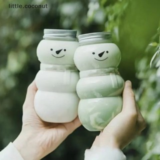 [little.coconut] ขวดน้ําดื่ม ลายคริสต์มาส สโนว์แมน แบบพกพา 2 ชิ้น