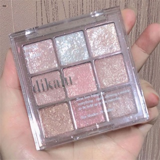 Dikalu Milk Tea Nine Color Eye Shadow Plate, มุกเนื้อแมท, กันน้ำ nuuo