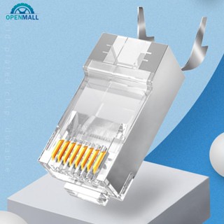 Openmall ตัวเชื่อมต่อผ่าน RJ45 Cat8 Cat7 &amp; Cat6A 8P8C 50UM ชุบทอง FTP/STP 1 ชิ้น | Rj45 ปลั๊กเครือข่ายโมดูลาร์ - 1.5 มม. M8Y7