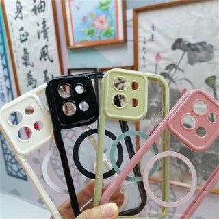 เคสโทรศัพท์มือถืออะคริลิคแข็ง แบบแม่เหล็กดูด สีแคนดี้ สําหรับ Apple Iphone IP13 13Pro IP 13 Pro Max IP14 14Pro IP 14 Plus IP 14 Pro Max