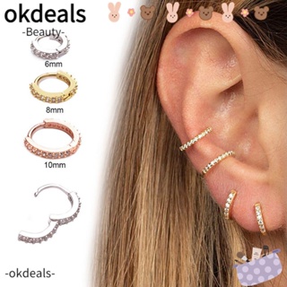 Okdeals จิวเจาะหูแฟชั่น สีเงิน สีทอง สีโรสโกลด์ 1 ชิ้น