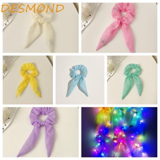 Desmond ยางรัดผมเรืองแสง LED สีแคนดี้ ยืดหยุ่น สร้างสรรค์ ปาร์ตี้