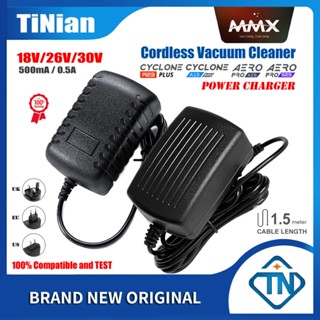 อะแดปเตอร์ชาร์จเครื่องดูดฝุ่นไร้สาย 18V 26V 30V 500mA 0.5A AC DC สําหรับ MMX Cyclone A19 A23 Plus &amp; Aero Pro S23e S2306B A28