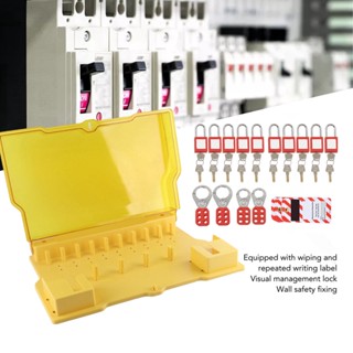 Tool Lockout Tagout Station 10 แม่กุญแจ 20 คีย์ Tag 4 Buckle พร้อมฝาปิด