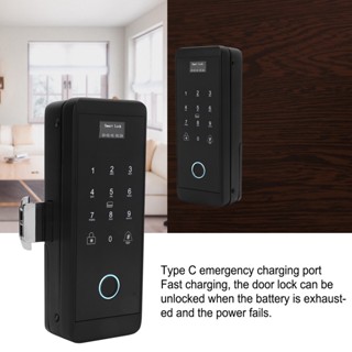 Tool Smart Door Lock รหัสผ่านลายนิ้วมือ Digital Bluetooth Wifi Voice Prompt สำหรับประตูบานเลื่อนไม้กระจก