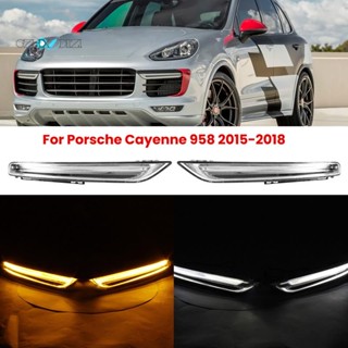 ไฟตัดหมอก LED แบบเปลี่ยน สําหรับรถยนต์ Porsche Cayenne 958 2015-2018 1 ชุด