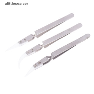 Alittlesearcer แหนบเซรามิค ปลายตรง ป้องกันไฟฟ้าสถิตย์ ทนกรดย้อนกลับ 1 ชิ้น