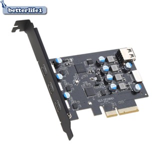 Btm การ์ดต่อขยาย Usb3 2 PCI-E 4X 3 Type-C ปลั๊กด้านหน้า และด้านหลัง ASM3142