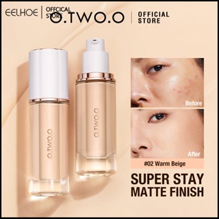 O.TWO.O Liquid Foundation High Coverage คอนซีลเลอร์ติดทนนาน BB Foundation ครีมรองพื้นชนิดน้ำกันน้ำ -eelhoe