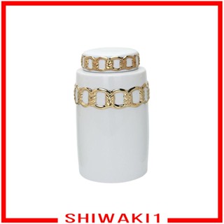 [Shiwaki1] กระปุกเซรามิค ลายกระเบื้องโมเดิร์น สําหรับใส่ชา แป้ง ถั่ว ขิง ตกแต่งสํานักงาน