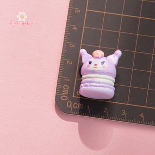 SANRIO Luckybabys&gt; แผ่นกาวเรซิ่น ลายการ์ตูนอนิเมะน่ารัก 3D สีมาการอง สําหรับทําเครื่องประดับ ตกแต่งเคสโทรศัพท์ DIY 2 ชิ้น