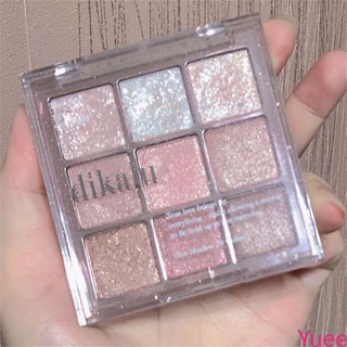 Dikalu Milk Tea Nine Color Eye Shadow Plate อายแชโดว์เนื้อแมทสีมุก กันน้ำ yuee