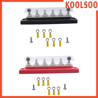 [Koolsoo] บล็อกกระจายพลังงาน พร้อมฝาครอบใส ทนความร้อนสูง กันฝุ่น 110-300V 130A สําหรับรถยนต์ทะเล