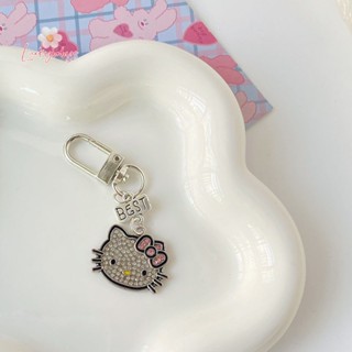 Luckybabys&gt; พวงกุญแจ จี้การ์ตูน Hello Kitty ประดับเพชร แวววาว สําหรับตกแต่งกระเป๋าเป้สะพายหลัง ของขวัญวันเกิดเพื่อนรัก