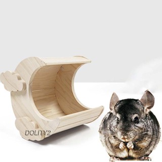 [Dolity2] บ้านไม้ รูปปราสาทหนูแฮมสเตอร์ ขนาดเล็ก ที่ทนทาน สําหรับสัตว์เลี้ยง กระต่าย