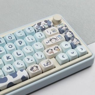 Milk Cow Keycap ชุดปุ่มกดคีย์บอร์ด PBT 140 คีย์ สําหรับคีย์บอร์ด Mechanical