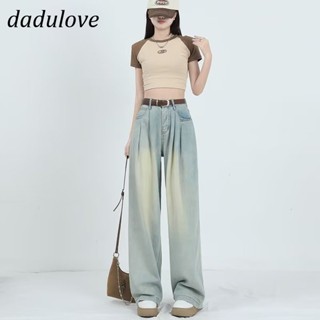 DaDulove💕 New American Ins High Street Retro Yellow Mud Jeans Niche High Waist Loose Wide Leg Pants Trousers