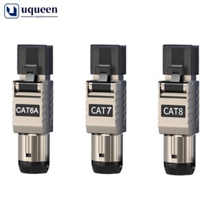 Uqueen RJ45 Cat8 Cat7 Cat6A ปลั๊กเชื่อมต่อโลหะ RJ45 2000MHz 40G LAN 22AWG - 24AWG K7W3