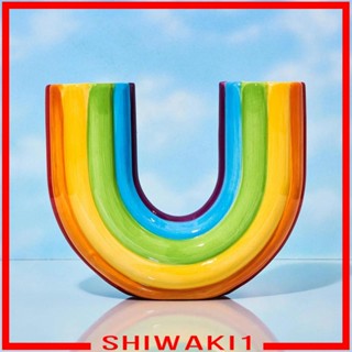 [Shiwaki1] แจกันดอกไม้เรซิ่น สีรุ้ง สไตล์มินิมอล สําหรับตกแต่งโต๊ะ ออฟฟิศ