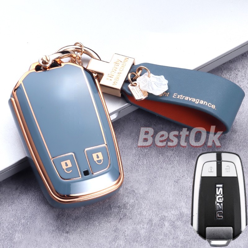 เคสกุญแจรีโมทรถยนต์ TPU พร้อมพวงกุญแจ สําหรับ ISUZU X รูปที่ 5