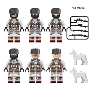 6 ชิ้น / เซต Snowfield Commandos ทหาร Minifigures หิมะพราง Infantry ตุ๊กตาอาคารบล็อกอุปกรณ์เสริมเด็กประกอบของเล่นเพื่อการศึกษา