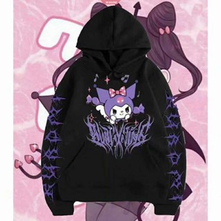 เสื้อกันหนาว พิมพ์ลายการ์ตูน Sanrio Kuromi ทรงหลวม สไตล์ญี่ปุ่นย้อนยุค เหมาะกับฤดูใบไม้ร่วง สําหรับผู้หญิง [ZXL]