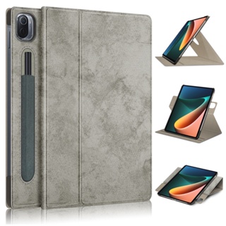 เคสแท็บเล็ตหนัง PU ฝาพับ พร้อมช่องใส่ปากกาสไตลัส หมุนได้ พับได้ สําหรับ Xiaomi Mi Pad 5 5 Pro 5 Pro 5G 2021 11 นิ้ว